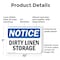 Signmission Dirty Linen Storage, 10 in W x Rectangle, Plastic OS-2PACK-NS-P-710-L-11031 - alternate 6